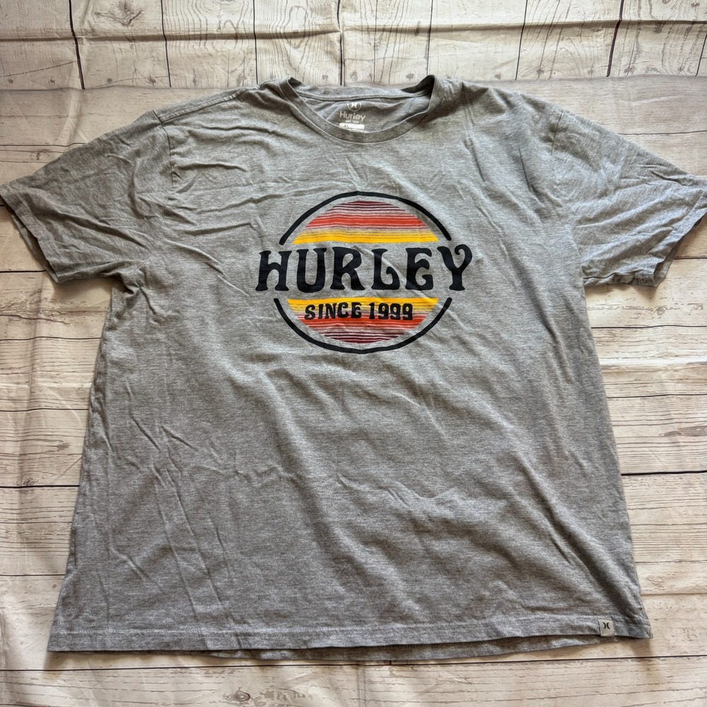 Hurley T-Shirt Short Sleeve Graphic Print Gray Men's Size XL